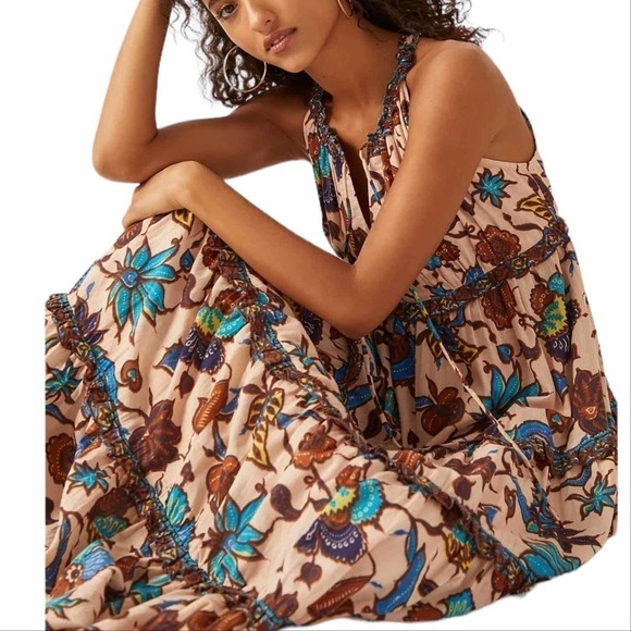 Anthropologie Love The Label Boho Printed Maxi Dress Size Small - Picture 10 of 10